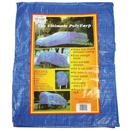 HOWARD BERGER Heavy Duty Tarp, Blue, Reinforced Plastic V1220